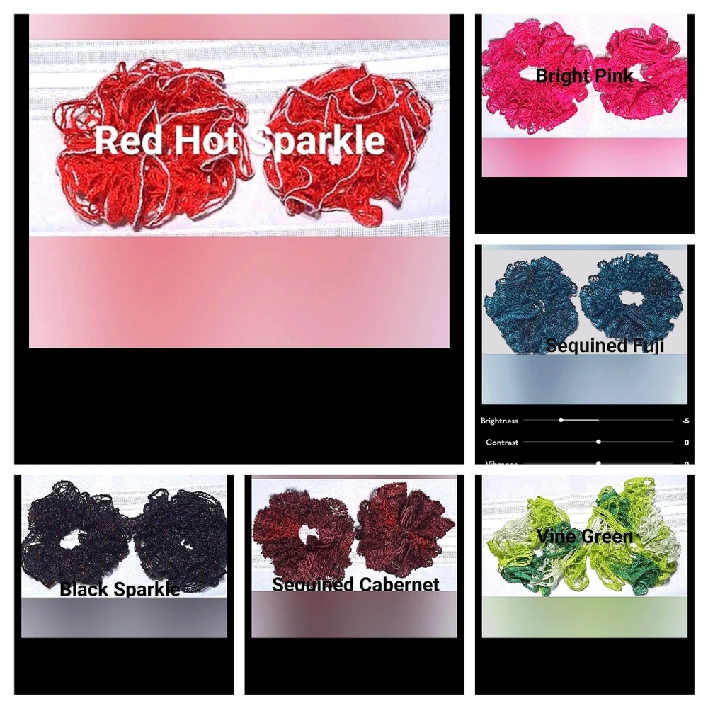 Hand Crafted Scrunchies or Wristband, Ruffle Yarn on Durable Band,